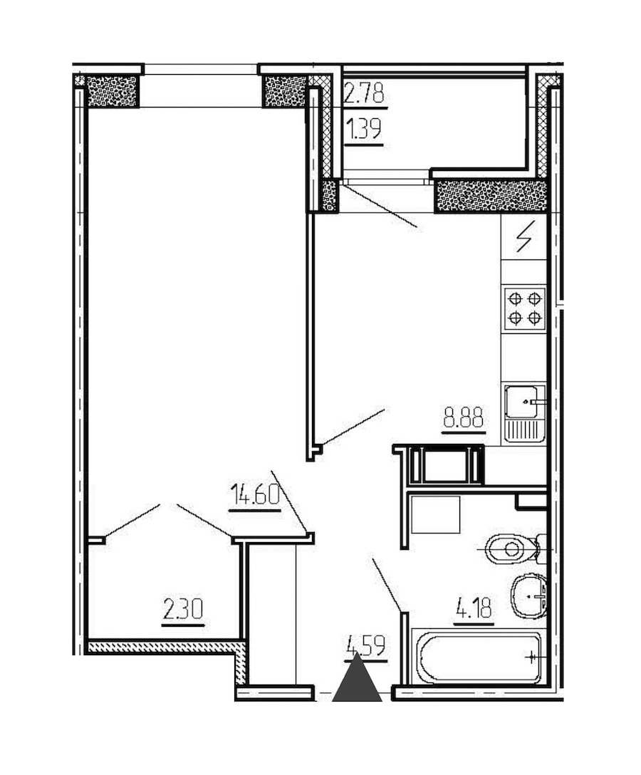 1-комнатная квартира 35.94 м², 8/15 эт., ЖК «Стороны Света»